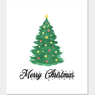 Watercolor Christmas Tree - merry christmas Posters and Art